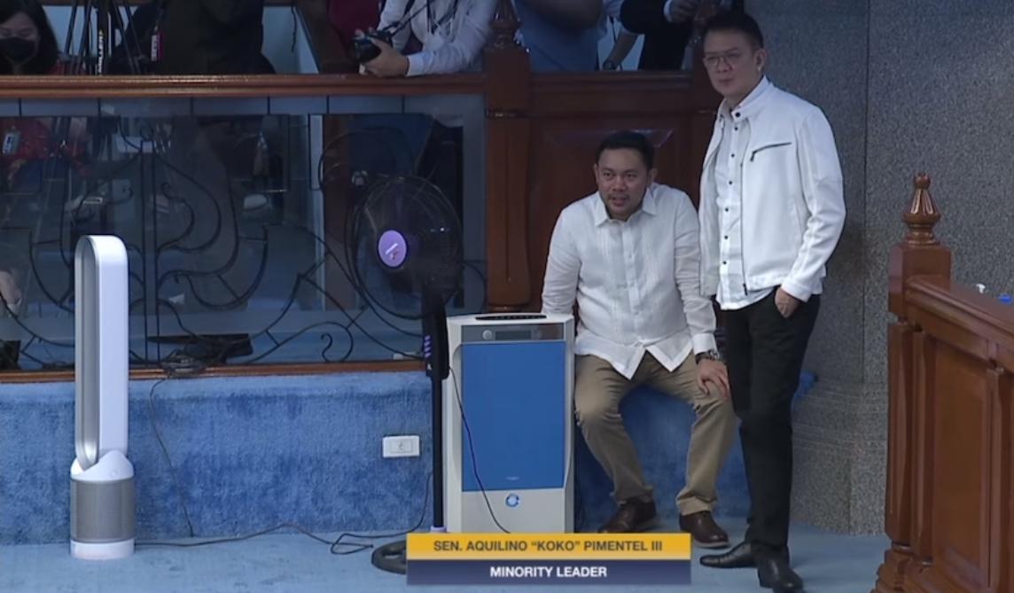 Senate session ongoing amid broken aircon units (Screeenshot from YouTube channel of Senate)