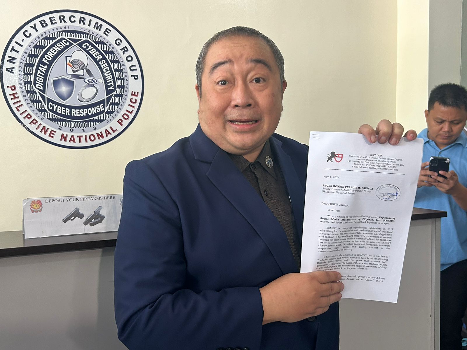 Kapisanan ng Social Media Broadcasters ng Pilipinas, Inc. (KSMBPI) filed criminal complaints on Tuesday against certain social media individuals for uploading or publishing "illegal, immoral and libelous content" on their accounts, including the viral deepfake video of President Ferdinand Marcos Jr. 