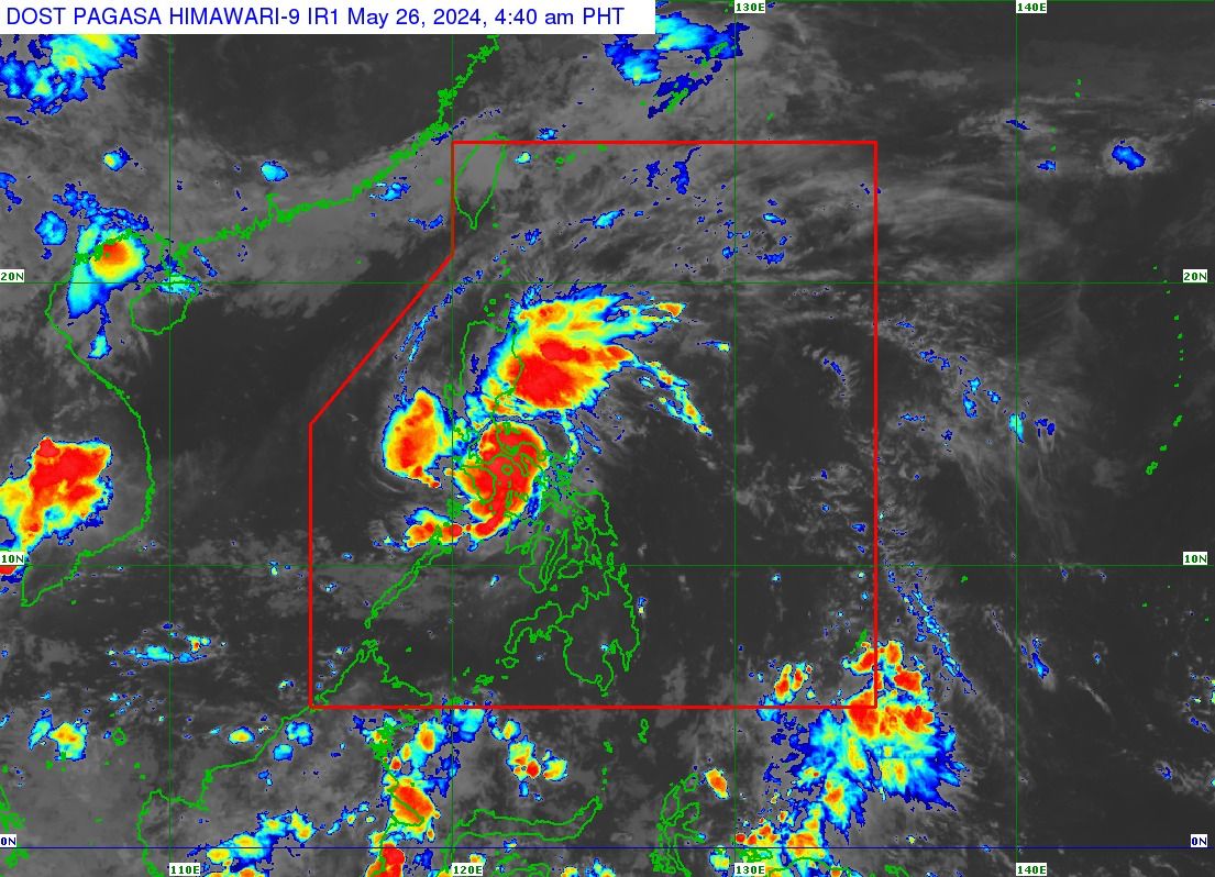 Tropical storm Aghon on Sunday morning, May 26, 2024 (Satellite image from Pagasa)