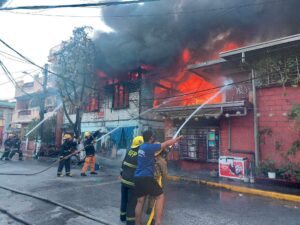 The Bureau of Fire Protection says a fire hit a residential area in Pureza, Sta. Mesa, Manila on Thursday afternoon. (Photo courtesy of Manila DRRM Office)