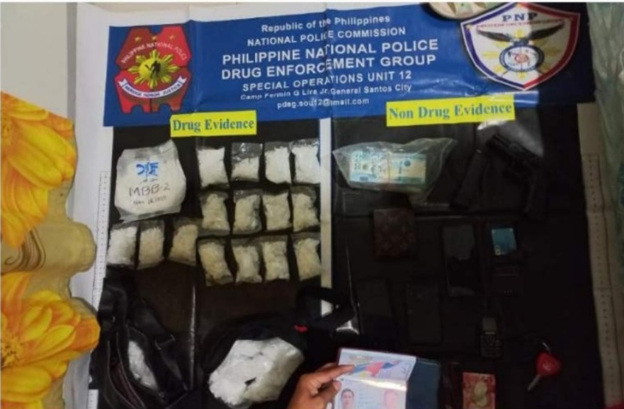 P13.9 million worth of shabu confiscated from three suspects arrested during a buy-bust operation in North Cotabato on Tuesday, May 28, 2024. (Photo courtesy of PDEG)