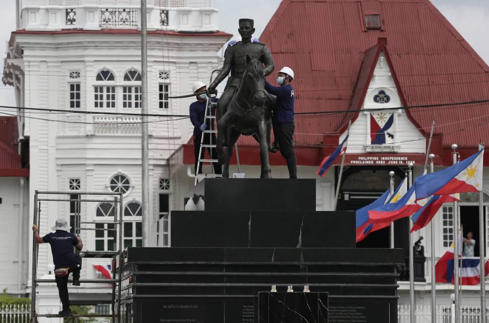 INDEPENDENCE DAY PREP / JUNE 9, 2024Preparations are underway in Aguinaldo Shrine in Kawit, Cavite for the celebration of 126th Independence day. INQUIRER PHOTO / RICHARD A. REYES