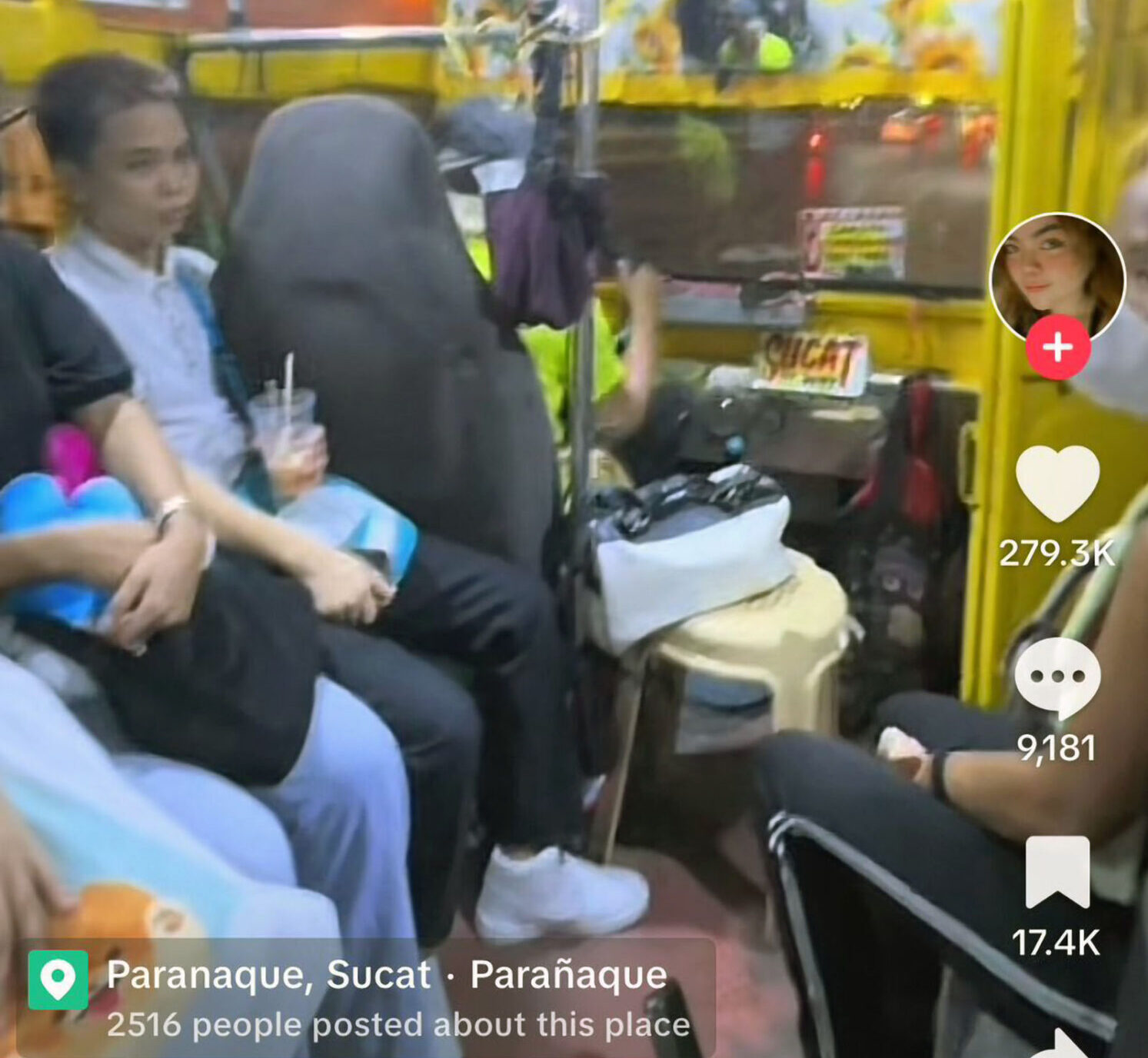 Screengrab from the viral TikTok video posted by Joysh Gutierrez on June 8, 2024 where the jeepney driver allegedly asked her to get out of the vehicle because of her weight.