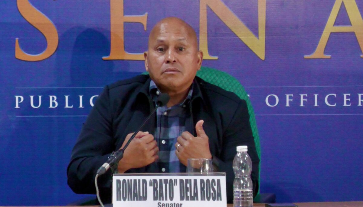 Senator Ronald "Bato" Dela Rosa answers questions from the members of the media during the weekly Kapihan sa Senado forum in Pasay City, on Thursday, June 27, 2024. INQUIRER.net/Noy Morcoso