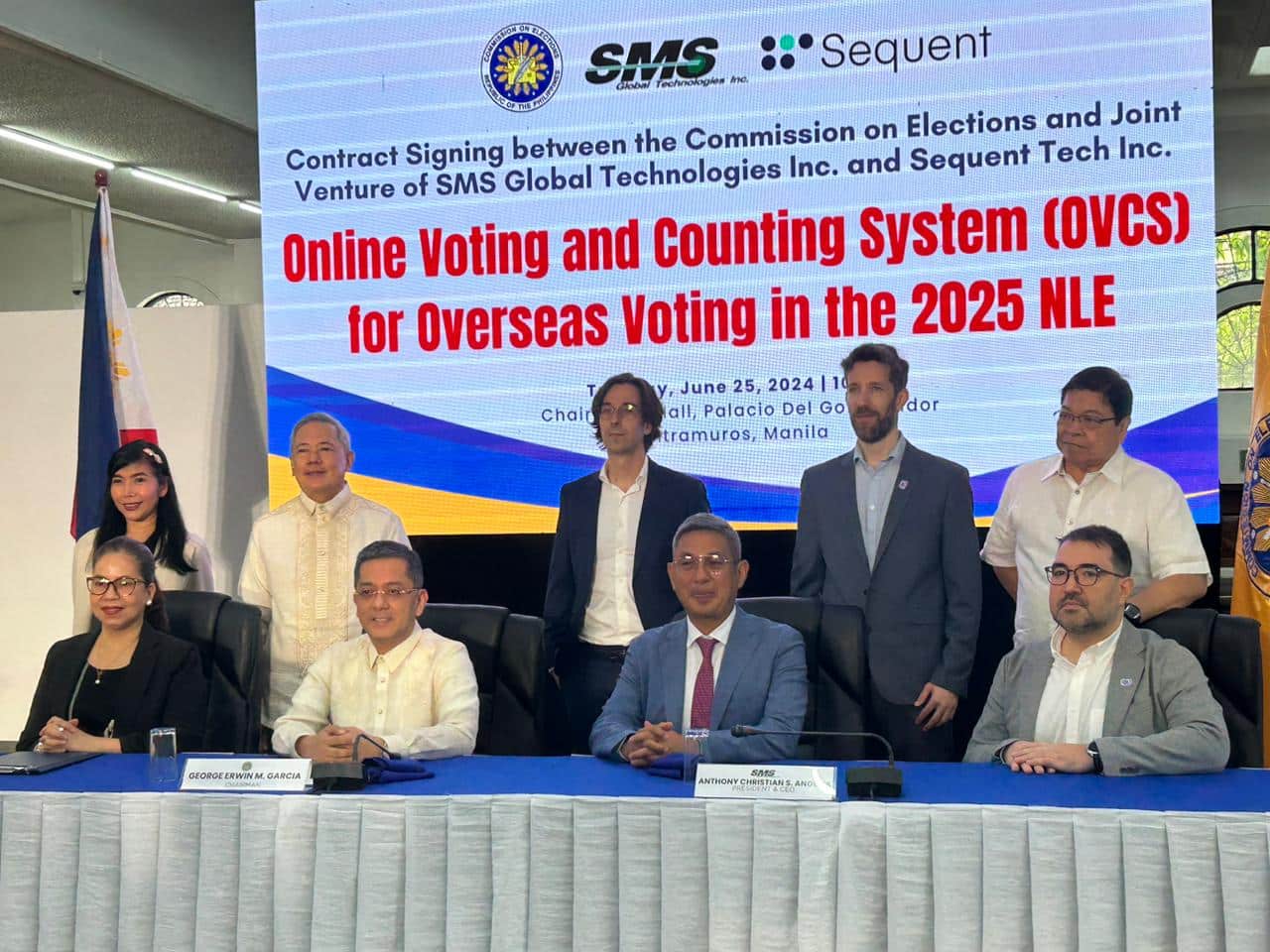 The Commission on Elections (Comelec) sealed the deal on Tuesday with the joint venture of SMS Global Technologies Inc. and Sequent Tech Inc. for the first-ever online voting and counting system (OVCS) for Filipino overseas voters.