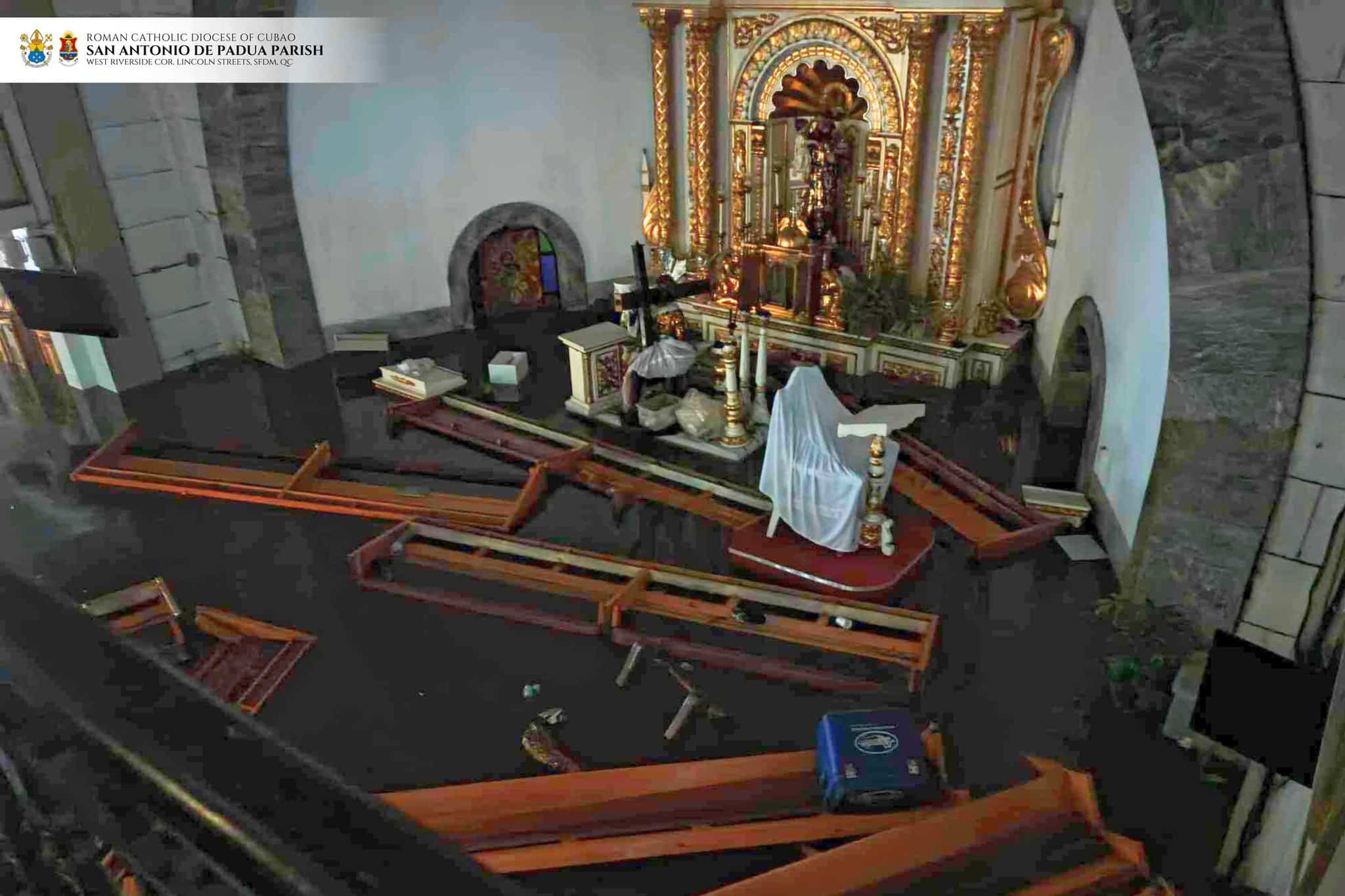 FLOODED. A church in Quezon City has been submerged because of heavy monsoon rains enhanced by Typhoon Carina.