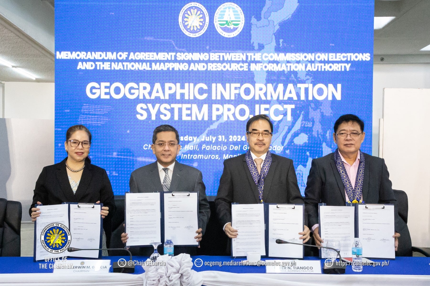 The Commission on Elections (Comelec) and National Mapping and Resource Information Authority (Namria) underscored the importance of using technology to ensure seamless and fair elections in a ceremonial signing of a memorandum of agreement on Wednesday.