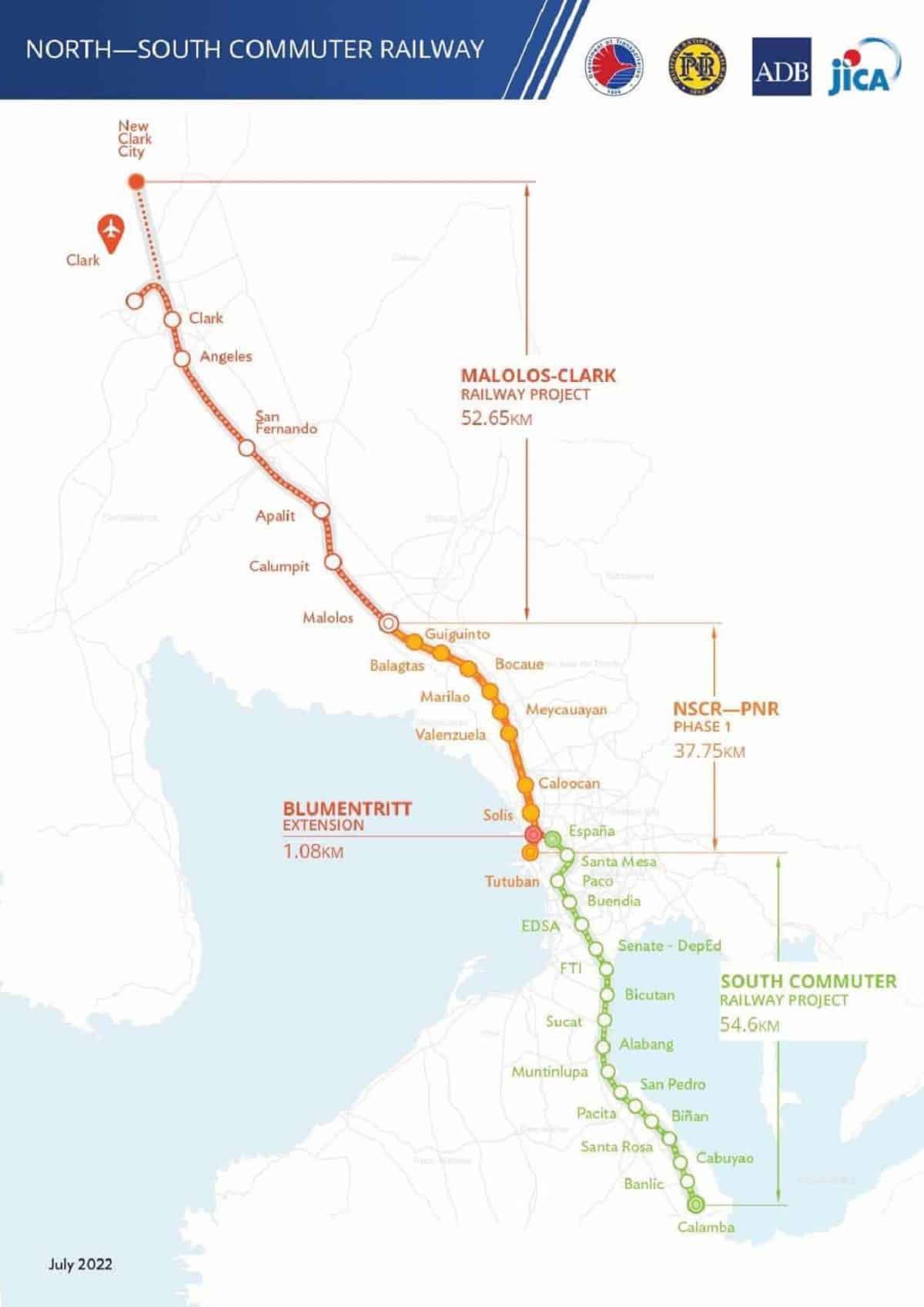 The North South Commuter Railway (NSCR) extension leading to New Clark City (NCC) is shown in illustration provided by the Department of Transportation.