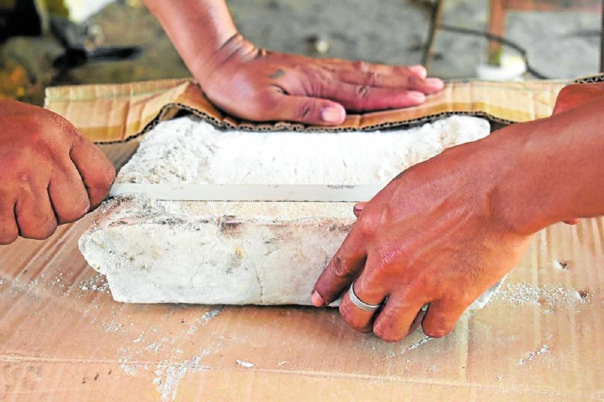 A block of tultul is portionedand packed in small pieces, the size of a bar of soap, so these can be sold for ₱150 apiece.