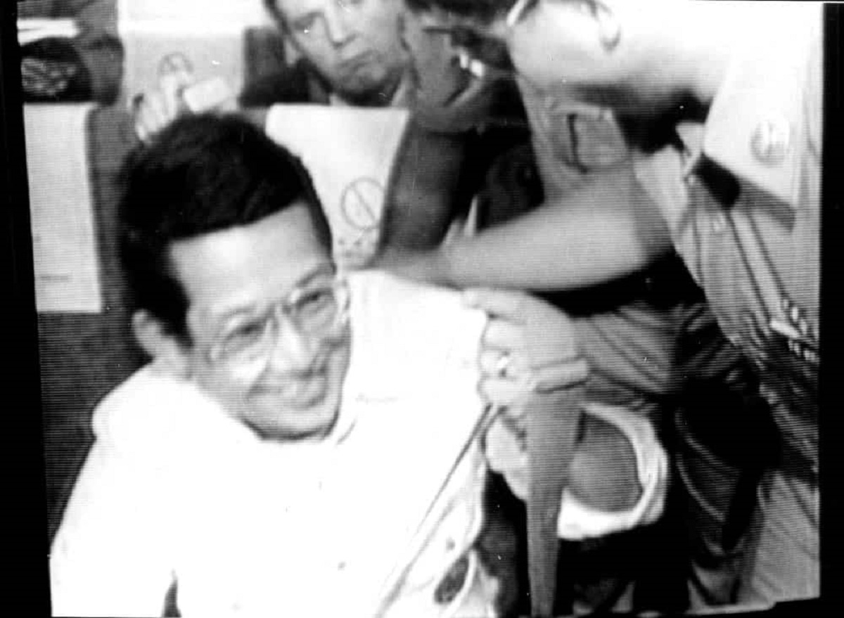 Benigno Aquino, Jr. at then Manila International Airport after returning from a three year long exile in the United States. INQUIRER FILE PHOTO