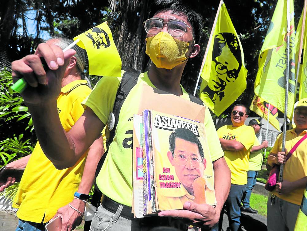 Supporters of the late Philippine Senator Ninoy Aquino Jr. gathered Wednesday to mark the 41st death anniversary of the Senator whoi was assassinated in 1983