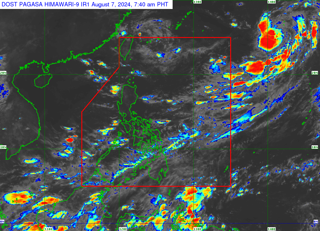 Southwest monsoon to bring rain over 4 Luzon provinces Wednesday, Aug, 7, 2024