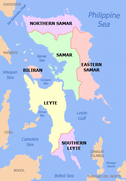 Political map of Eastern Visayas