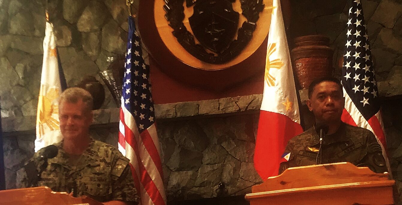 SIDE BY SIDE US Adm. Samuel Paparo and Armed Forces of thePhilippines chief of staff Gen. Romeo Brawner Jr. stand side by side during the Mutual Defense Board and Security Engagement Board meeting held at the Philippine Military Academy in Baguio City on Aug. 29. 