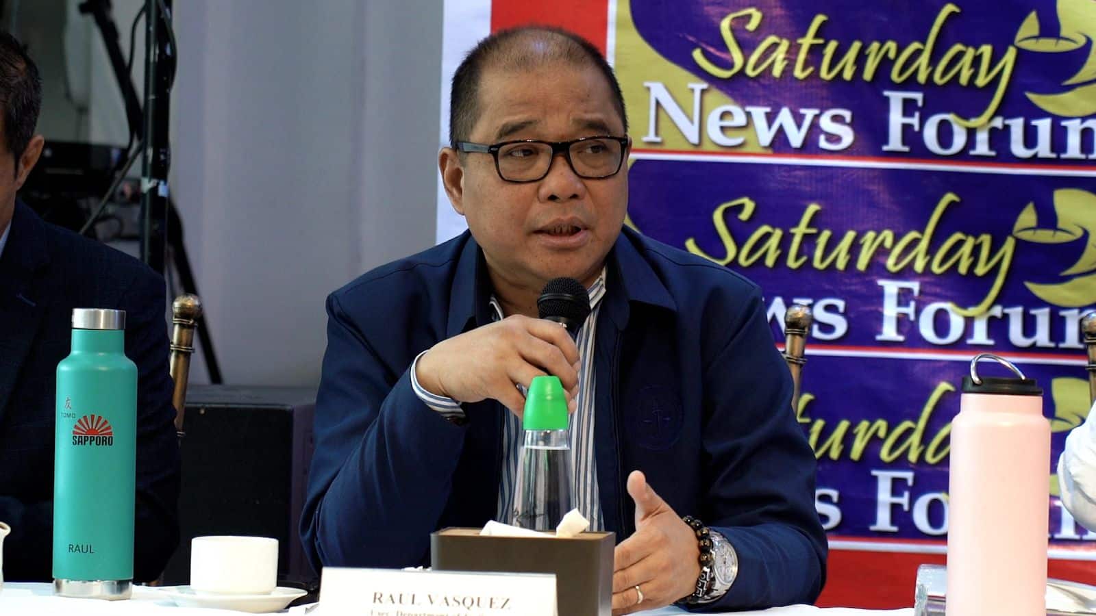 Department of Justice Undersecretary Raul Vasquez speaks to the members of the media at Saturday News Forum, Quezon City on Saturday, August 17, 2024. (PHOTO by Arnel Tacson/INQUIRER.net) 