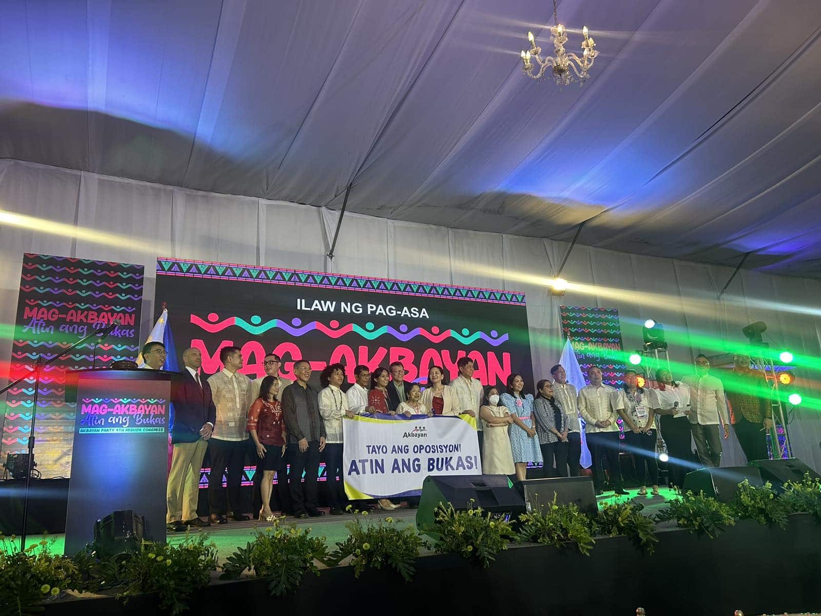 Akbayan Party held its 9th Regular Congress on Thursday, August 1, bringing hundreds of members across the country and opposition figures such as Senator Risa Hontiveros, former senator Kiko Pangilinan, human rights lawyer Chel Diokno and former Commission on Human Rights Chairperson Etta Rosales. (INQUIRER.net/Dianne Sampang)