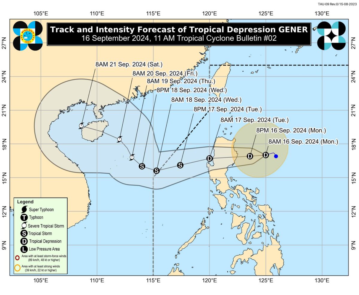 Gener intensifies; more areas placed under Signal no. 1