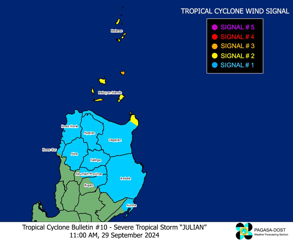 Severe storm Julian intensifies, signal no. 3 up in Babuyan Islands