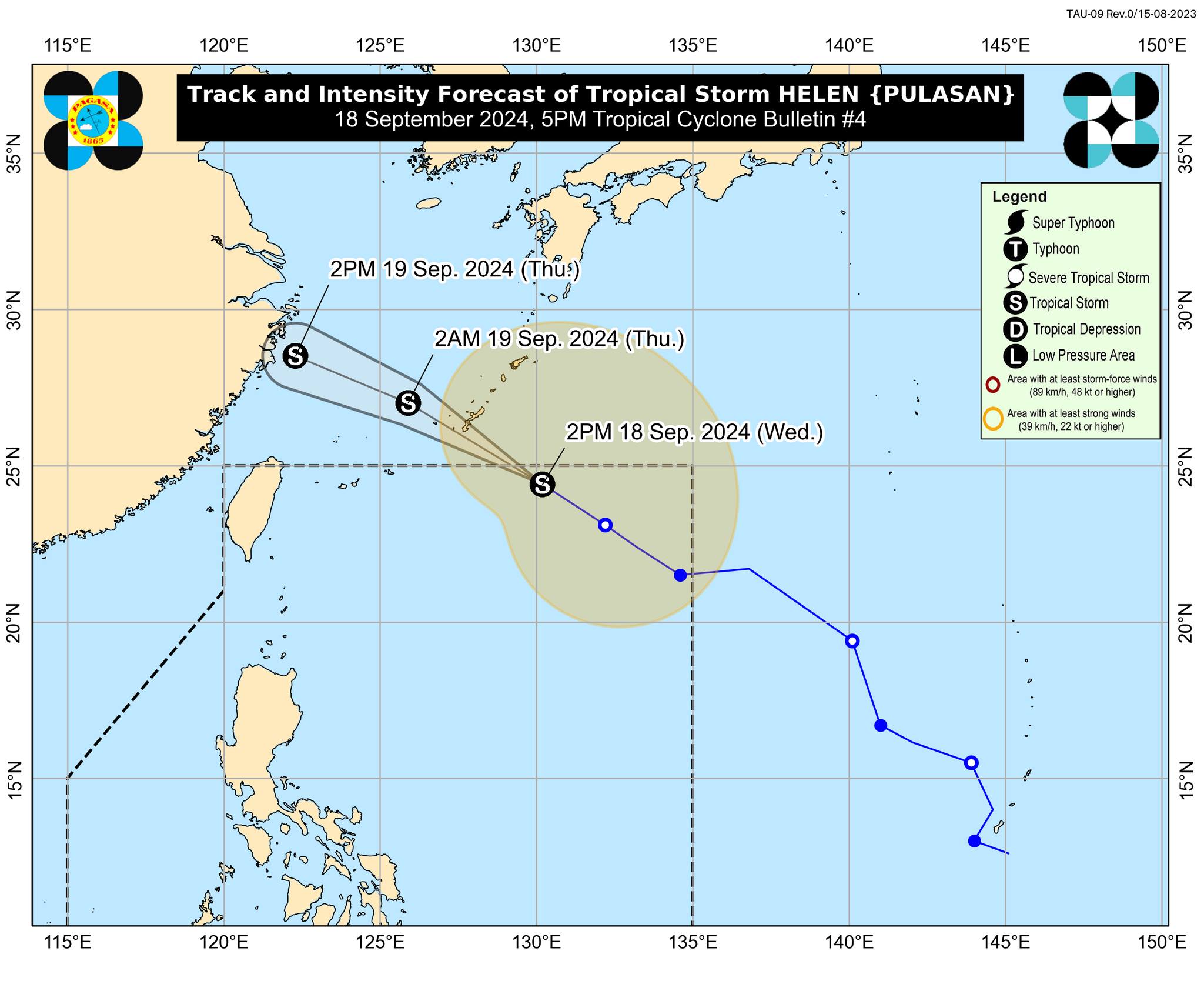 Helen to exit PAR on Wednesday evening – Pagasa