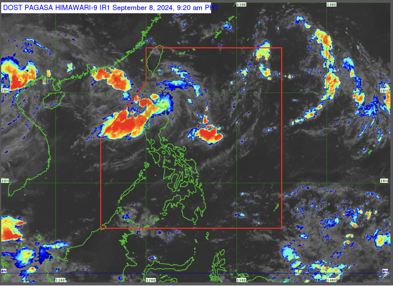 Pagasa satellite photo of the two LPAs outside PAR.