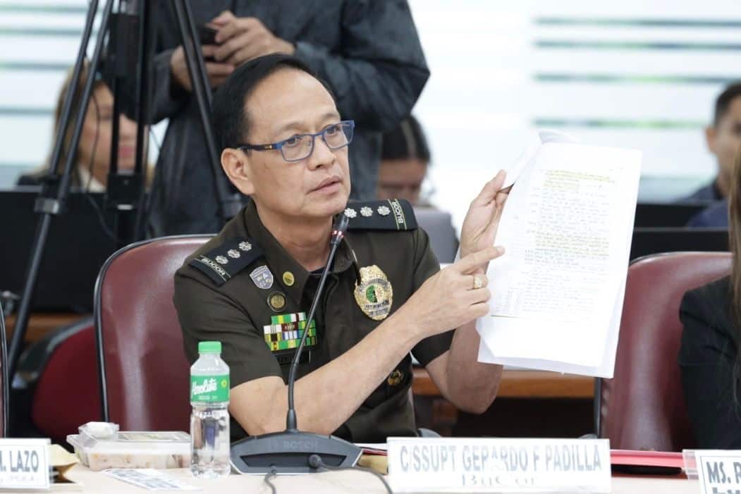 Corrections Supt. Gerardo Padilla, former head of the Davao Penal and Prison Farm when three Chinese nationals detained in the facility were killed, appears before the House of Representatives’ quad-committee on Wednesday, September 4, 2024. Padilla admitted to receiving orders not to interfere with an “operation” from former police officer Royina Garma. (Photo from the House of Representatives media bureau)