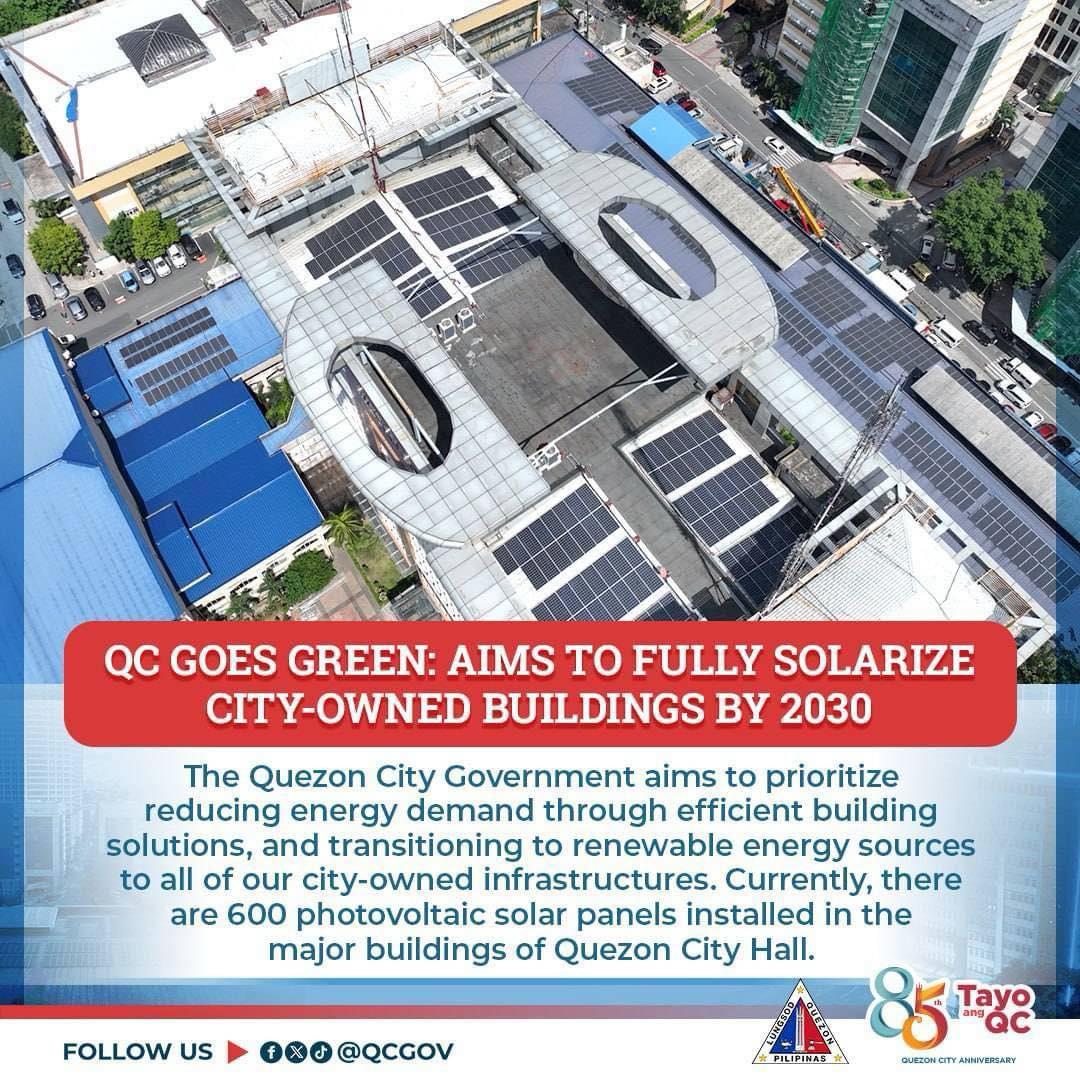 Solar panels atop QC hall and other public buildings