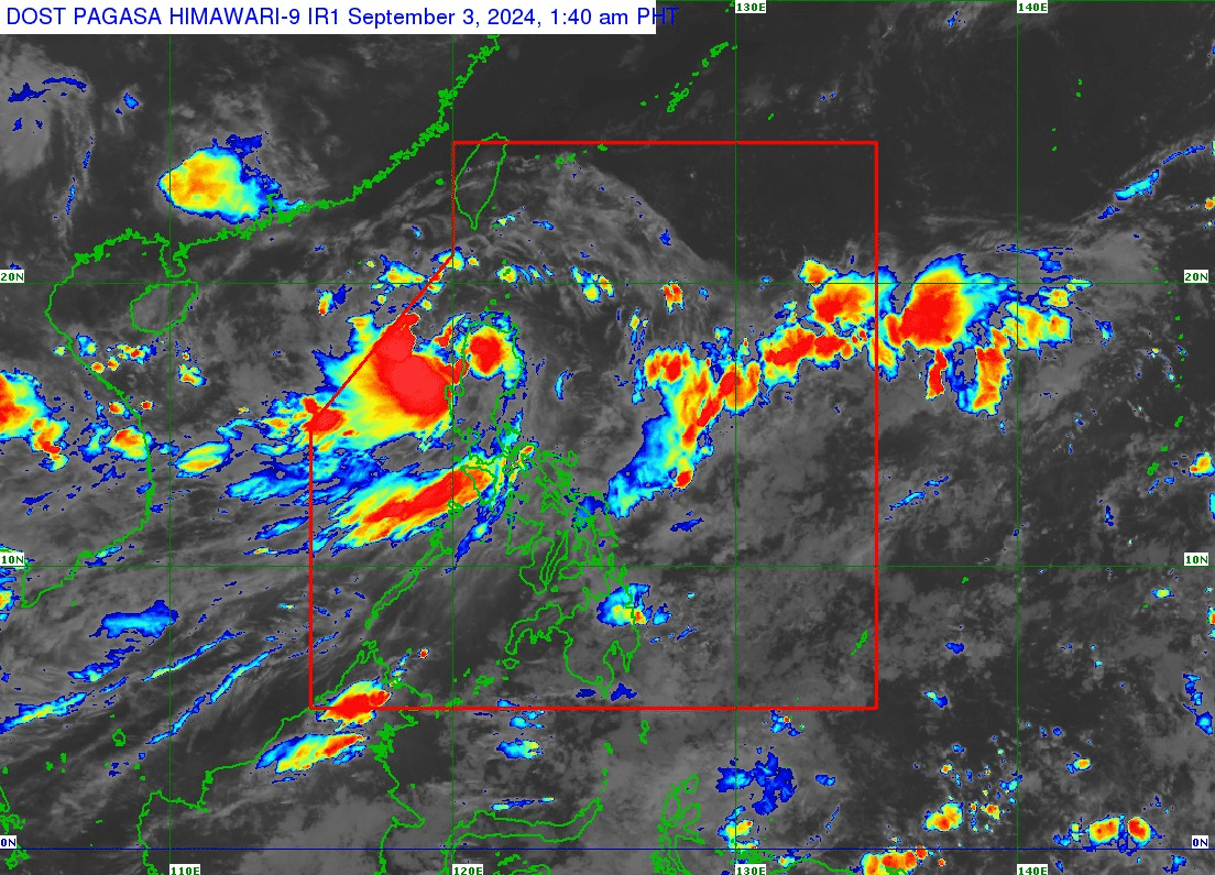 Tropical Storm Enteng from Pagasa’s 2 a.m. weather bulletin on Tuesday, Sept. 3