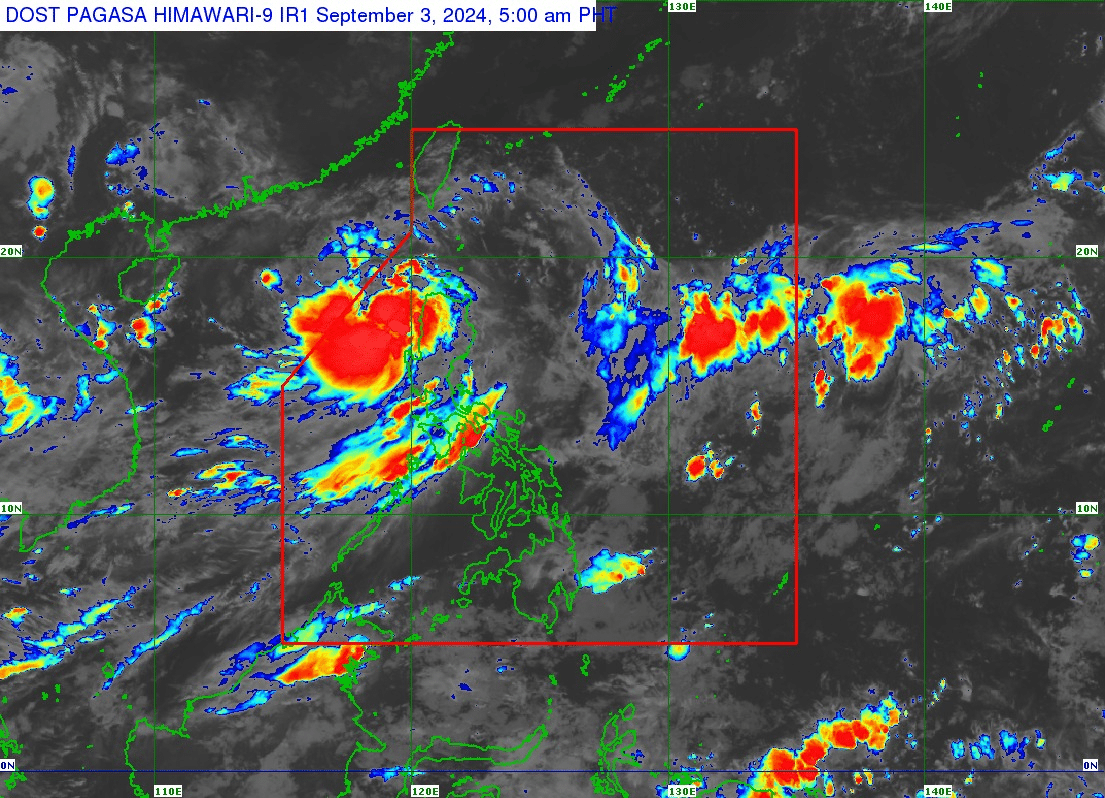 Tropical Storm Enteng in Pagasa's 5 a.m. weather bulletin released on Tuesday, September 3. (Photo from Pagasa/Facebook)