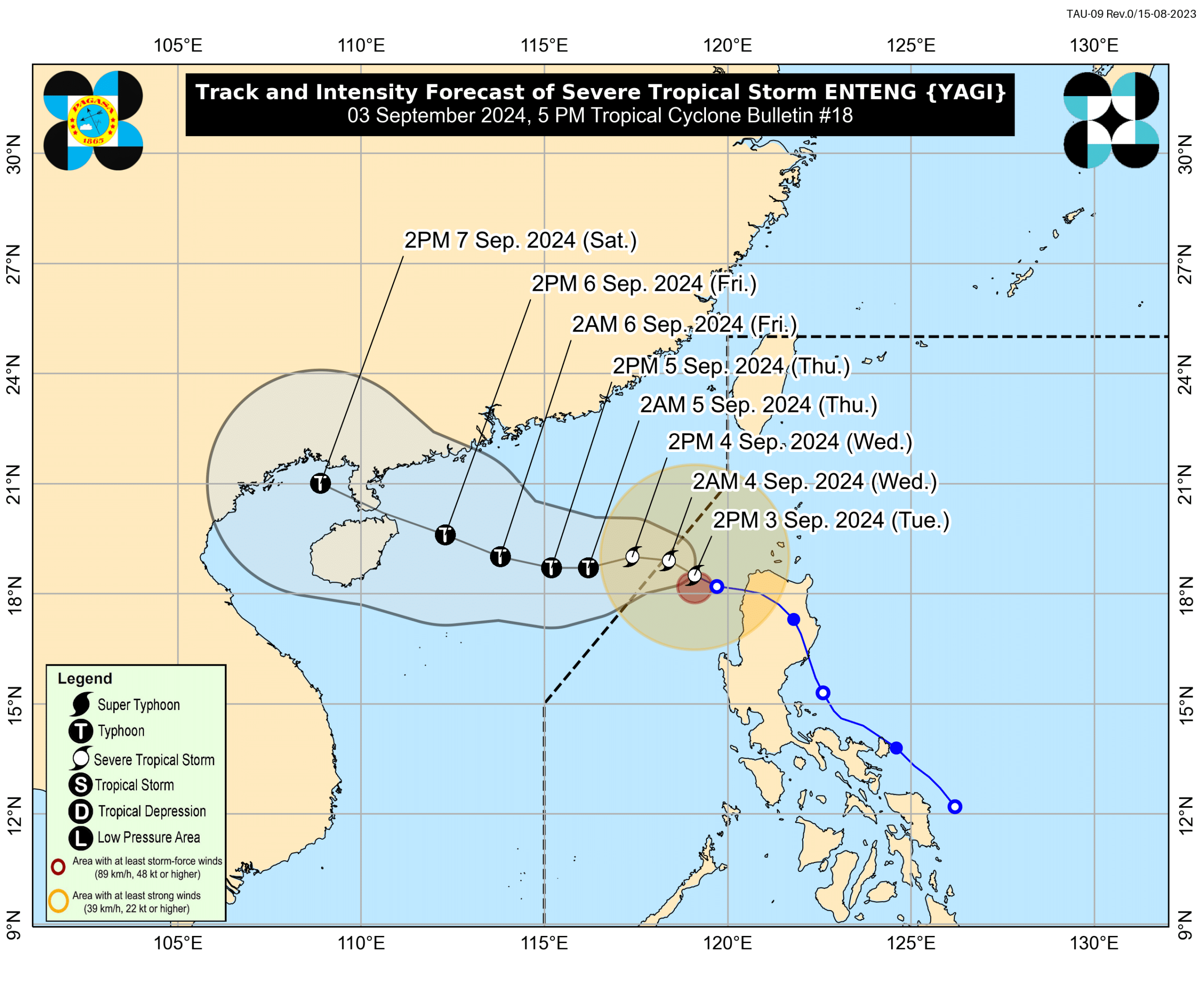 Enteng intensifies into severe tropical storm