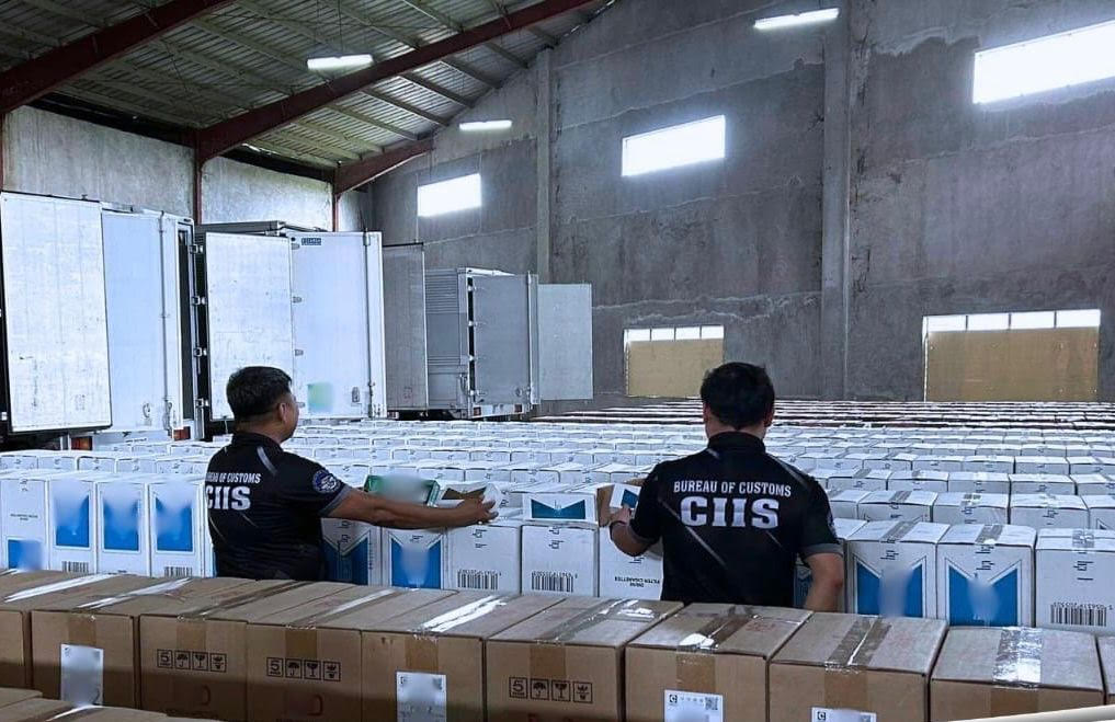 BOC raid in Bulacan yielded P5.5 billion worth of illegally imported cigarettes and counterfeit items stored inside a warehouse.