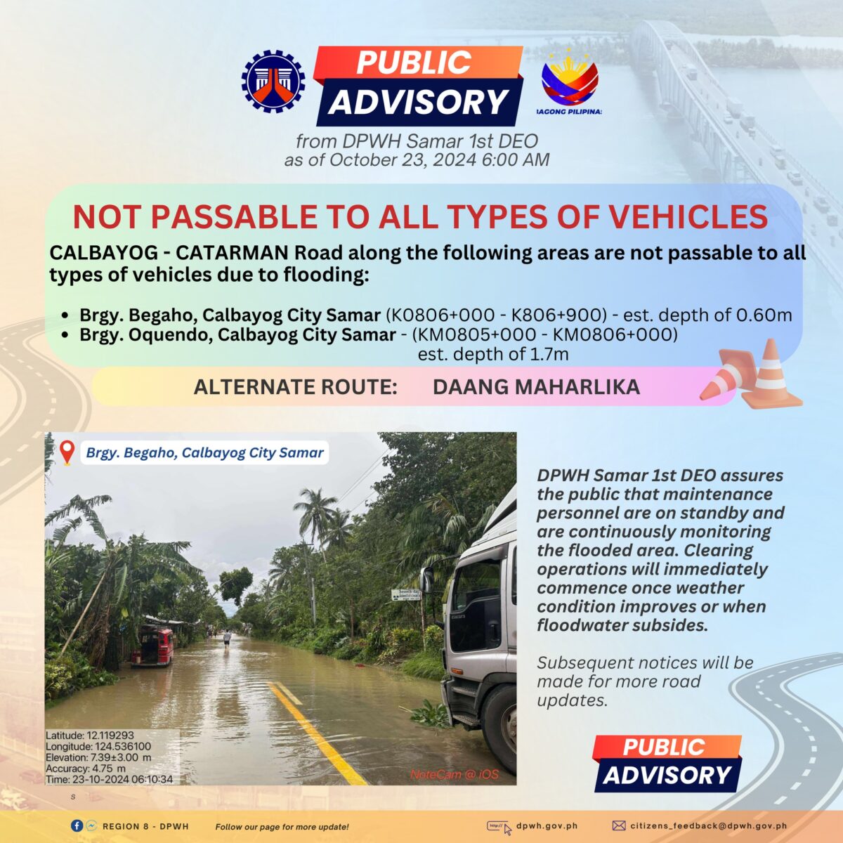 DPWH: 20 road sections impassable due to 'Kristine' effects