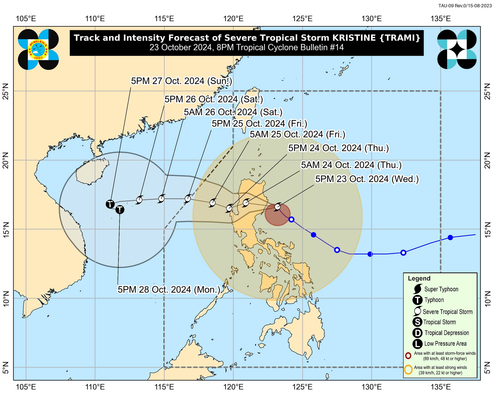 Storm Kristine maintains strength; Signal No. 3 still up over 12 areas