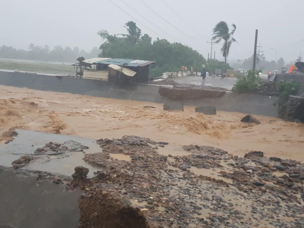 Raging floodwaters in Tiwi, Albay due to storm Kristine