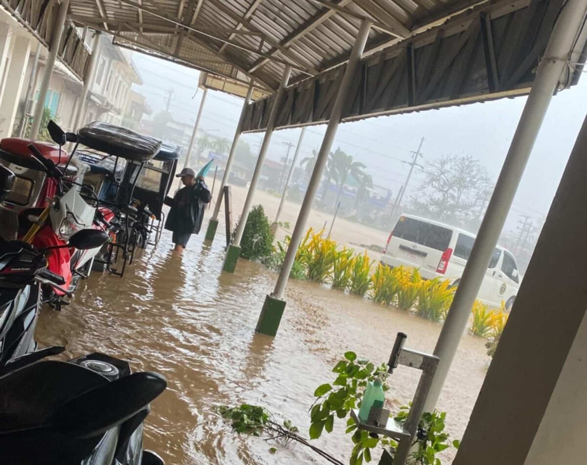 The Batangas Provincial Hospital in Lemery was flooded due to heavy rains brought by Severe Tropical Storm Kristine on Oct. 24, 2024. 