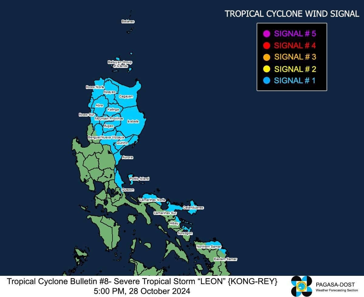 Leon intensifies further, signal no. 1 up in Luzon areas