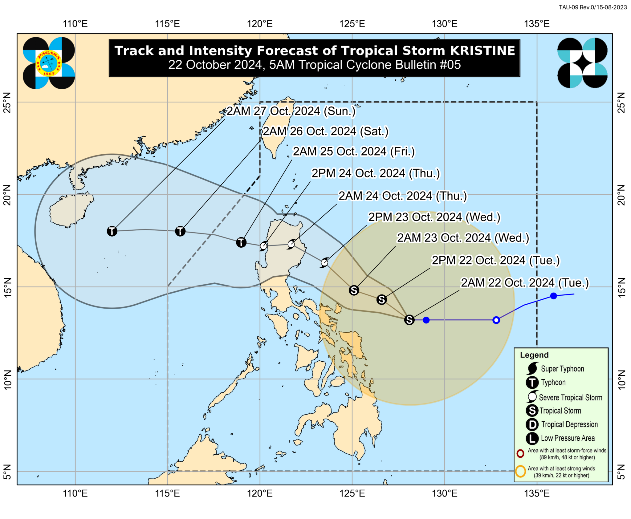 Kristine Is Now A Tropical Storm; Signal No. 1 Is Up In 24 Areas