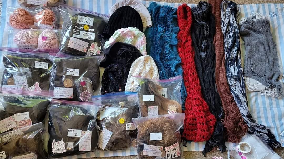 Solorzano donates wigs, scarves, and bonnets to breast cancer warriors undergoing chemotherapy. Photo courtesy of Kathy Solorzano/Facebook.