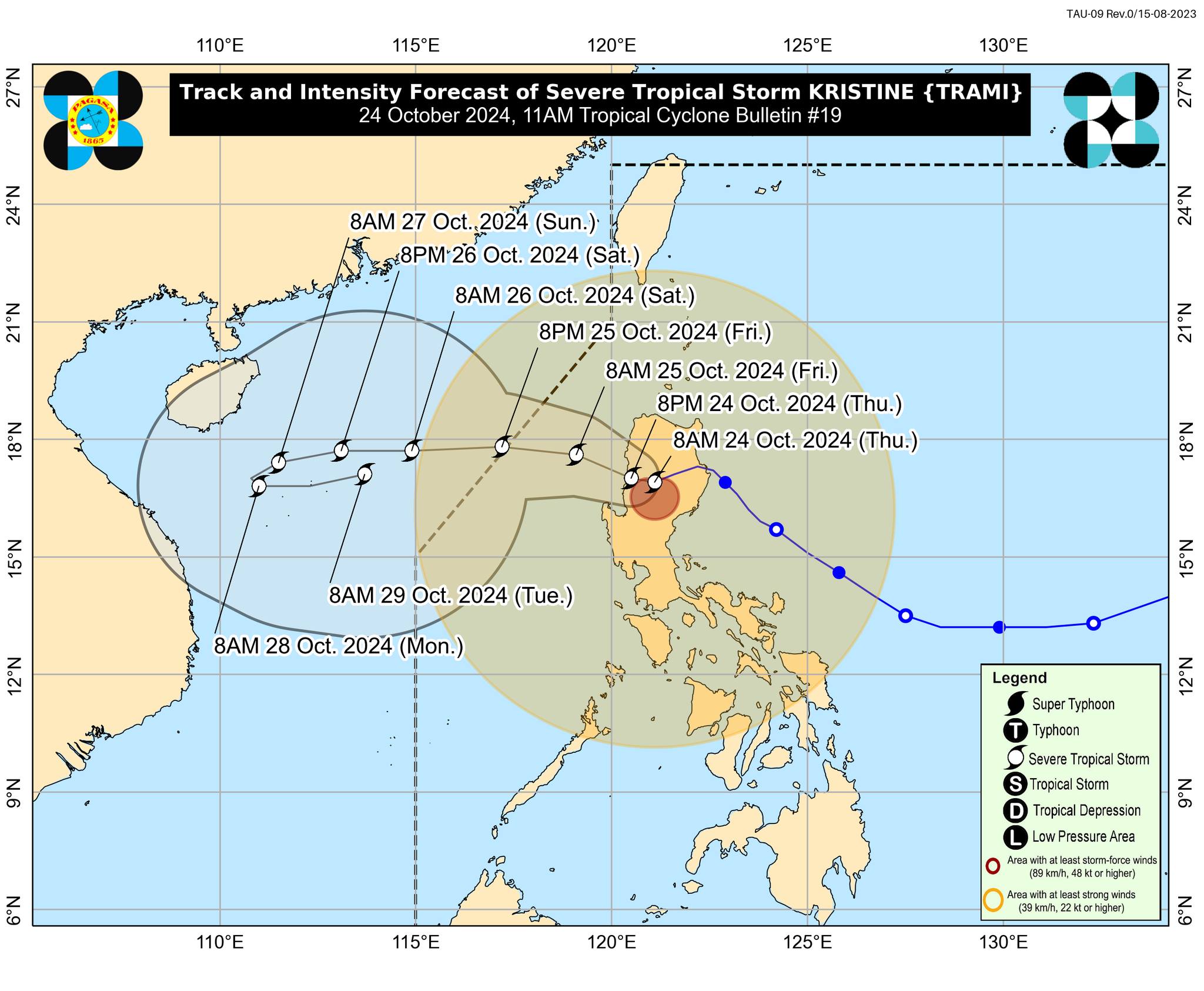 Kristine keeps strength over Northern Luzon; 7 areas under Signal No. 3