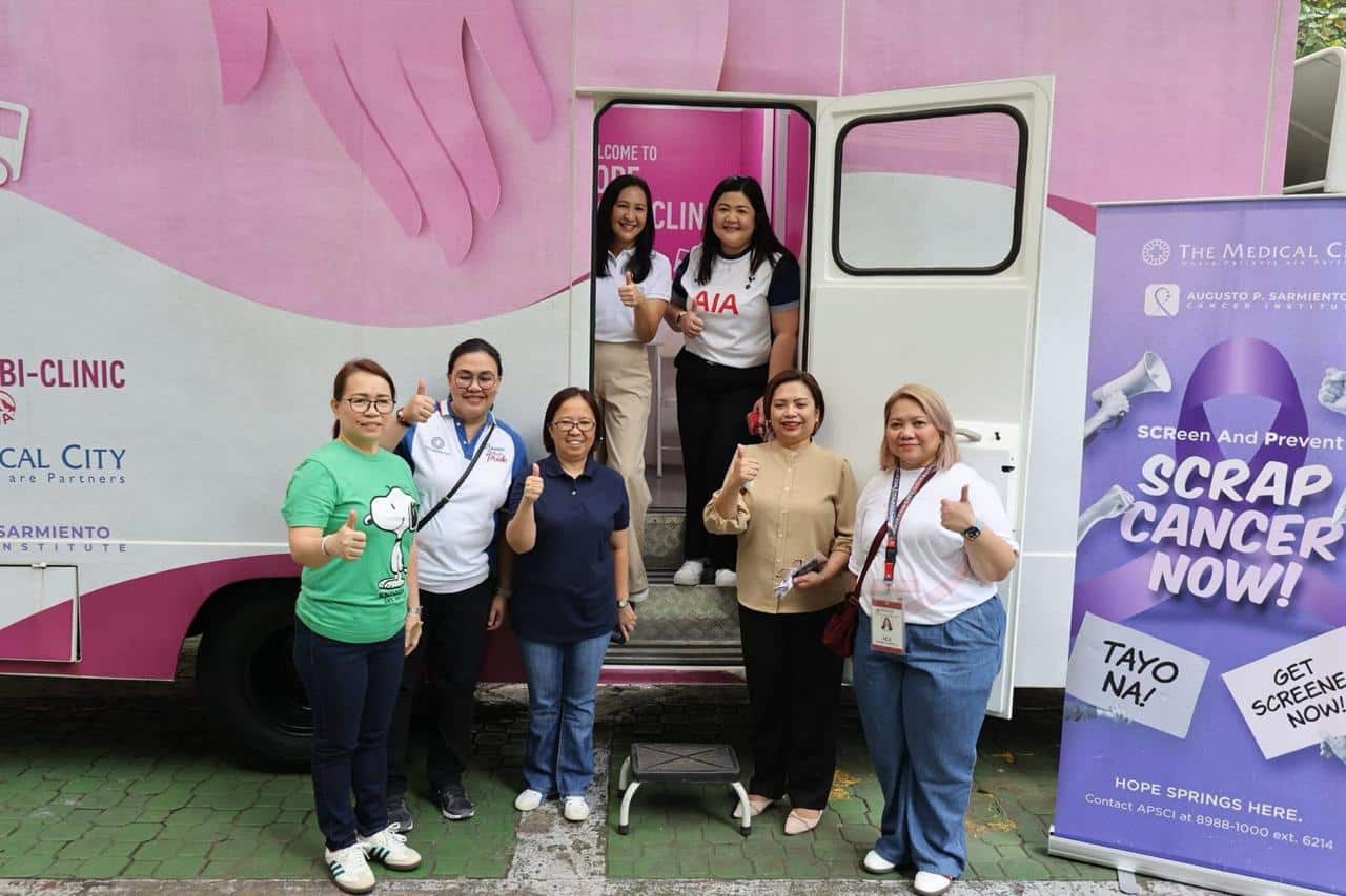 Mayor Joy Belmonte in one of the mobile breast screening vehicles of AIA Philippines that checked LGU employees