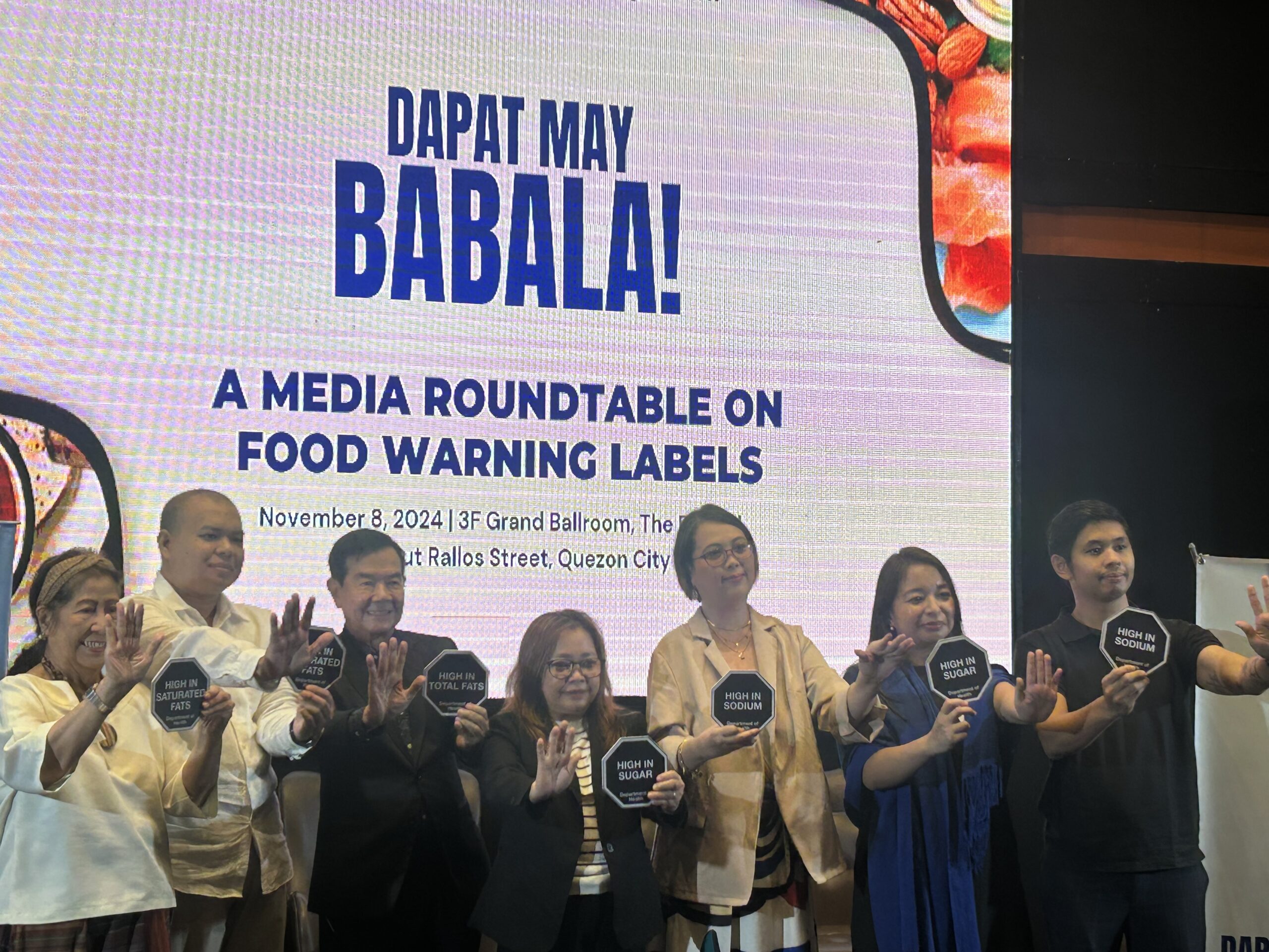 Media roundtable in food warning labels with health advocates on Friday, November 8, 2024 at B Hotel in Quezon City.  