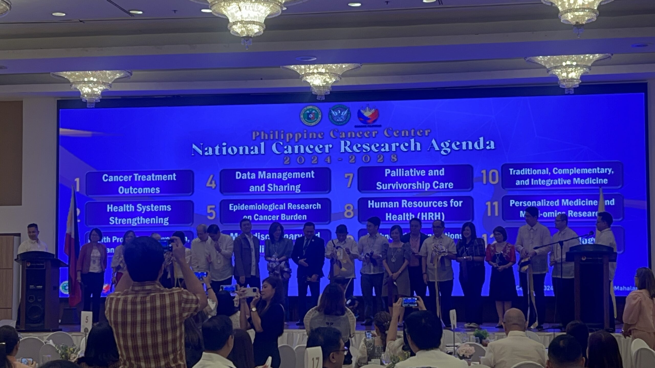 Ribbon-cutting for the presentation of the 12 themes of the National Cancer Research Agenda 2024-2028 (Photo by Dianne Sampang/INQUIRER.net)