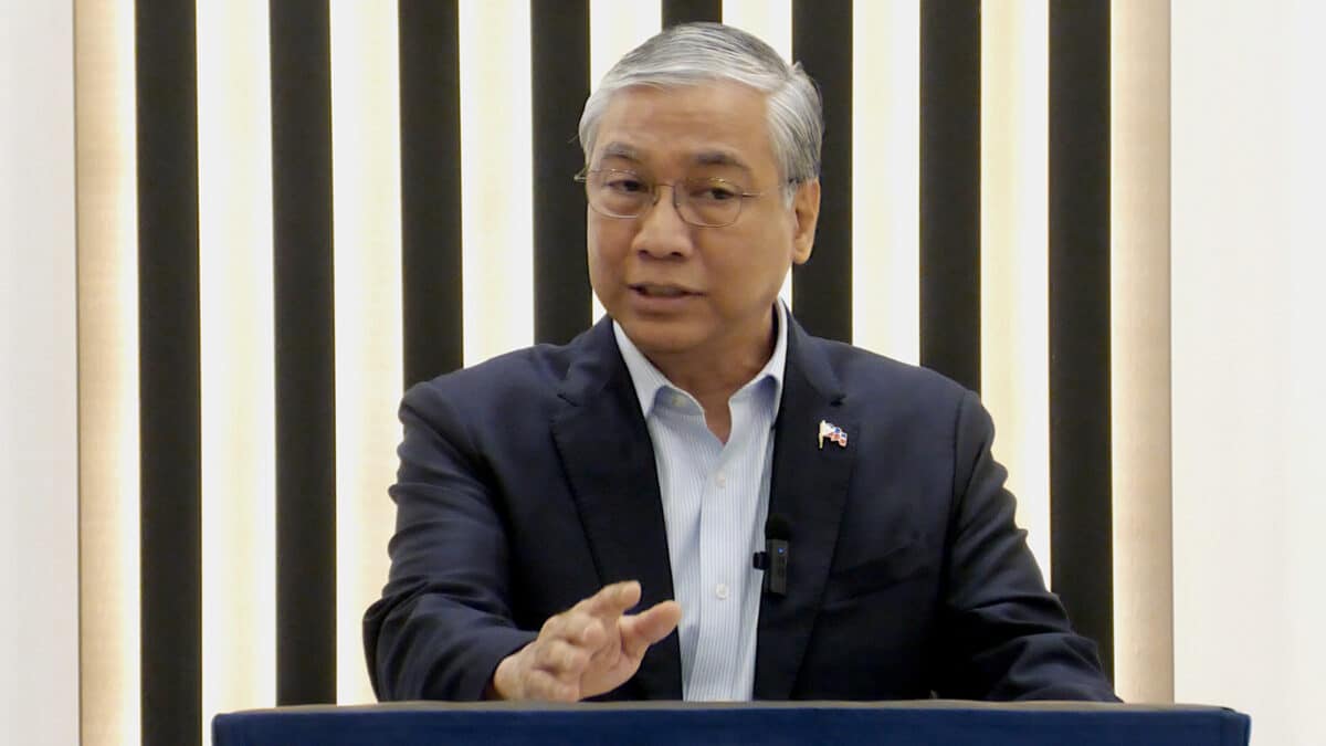 DOJ Usec. Jesse Andres answers questions from the media in a press conference at the Department of Justice in Manila City on Wednesday, November 27, 2024. INQUIRER.net/Ryan Leagogo