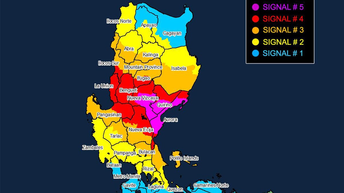 Signal No. 5 raised over Aurora, Quirino, Nueva Vizcaya due to Pepito