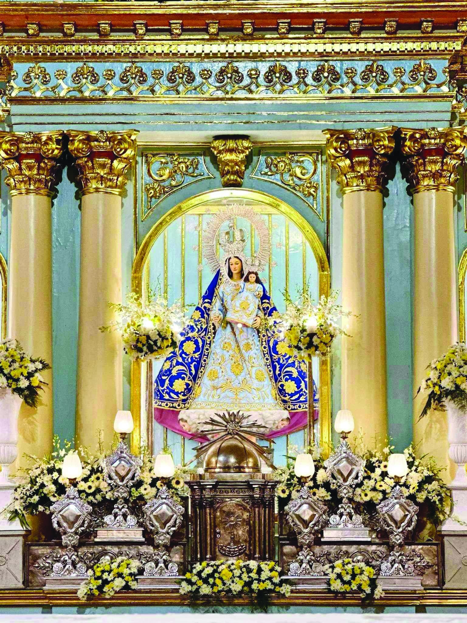 The original image (“venerada”) of theNuestra Señora del Santisimo Rosario-La Naval Bacolor is kept at the “retablo” (niches) before the main altar of the San Guillermo Church. 