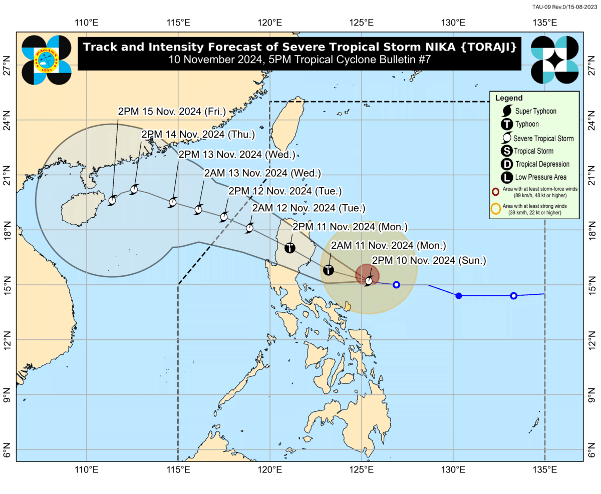 Tropical Storm Nika nears typhoon strength