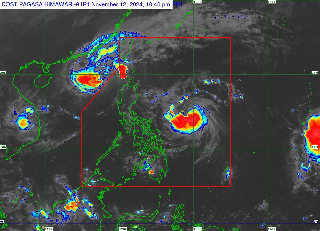 (Satellite photo from Pagasa showing tropical storm outside the Philippine Area of Responsibility)