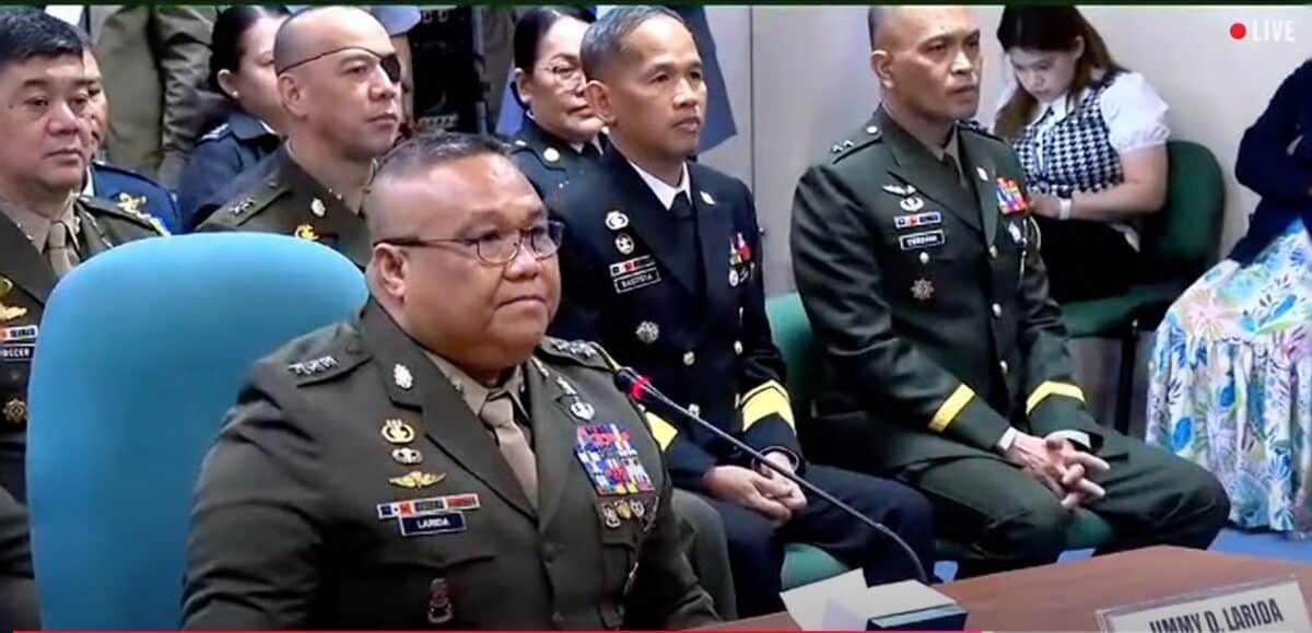 AFP Deputy Chief of Staff for Operations Lt. General Jimmy Larida faces his confirmation hearing before the Commission on Appointments’ committee on national defense. (Photo from the CA’s  YouTube channel)