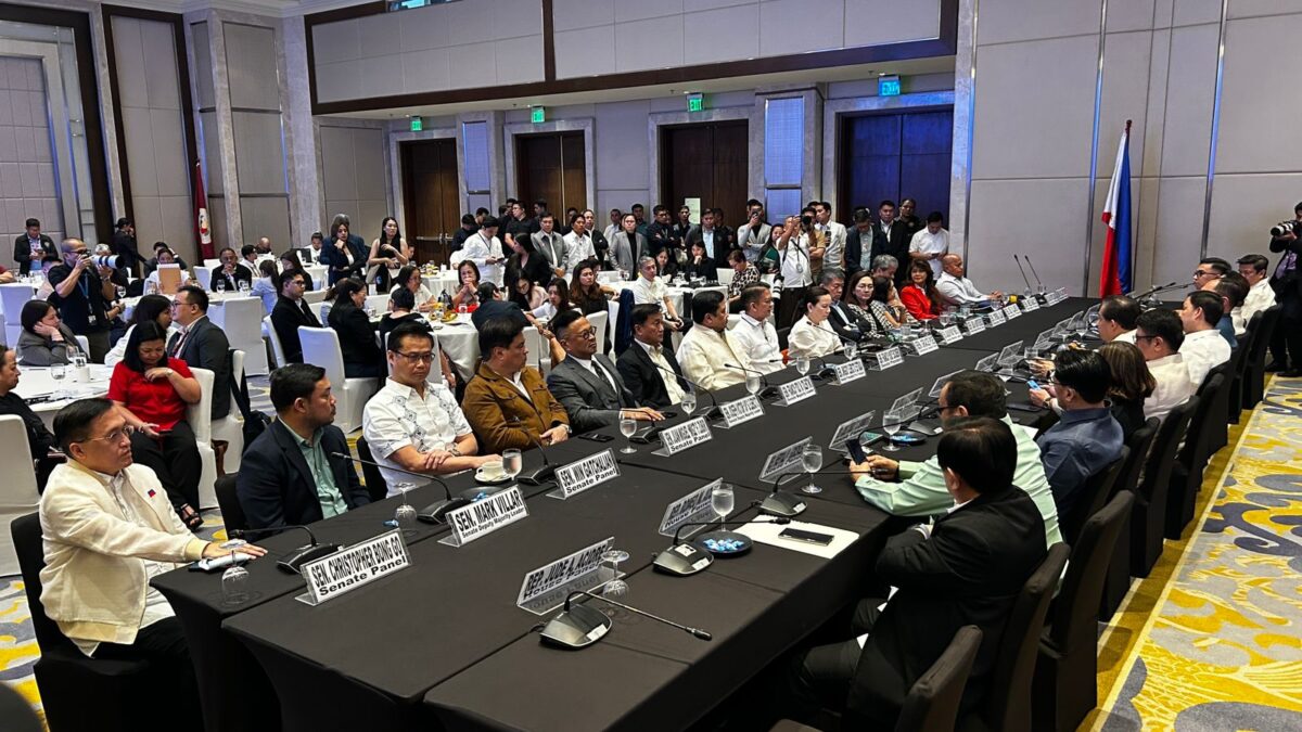 The Bicameral Conference Committee comprising lawmakers from the House of Representatives and the Senate officially convened on Thursday to reconcile conflicting provisions of House Bill No. 10800, otherwise known as the 2025 General Appropriations Bill. The bicam is being held at Sheraton Hotel in Pasay City. (Photo from NOY MORCOSO / INQUIRER.net)