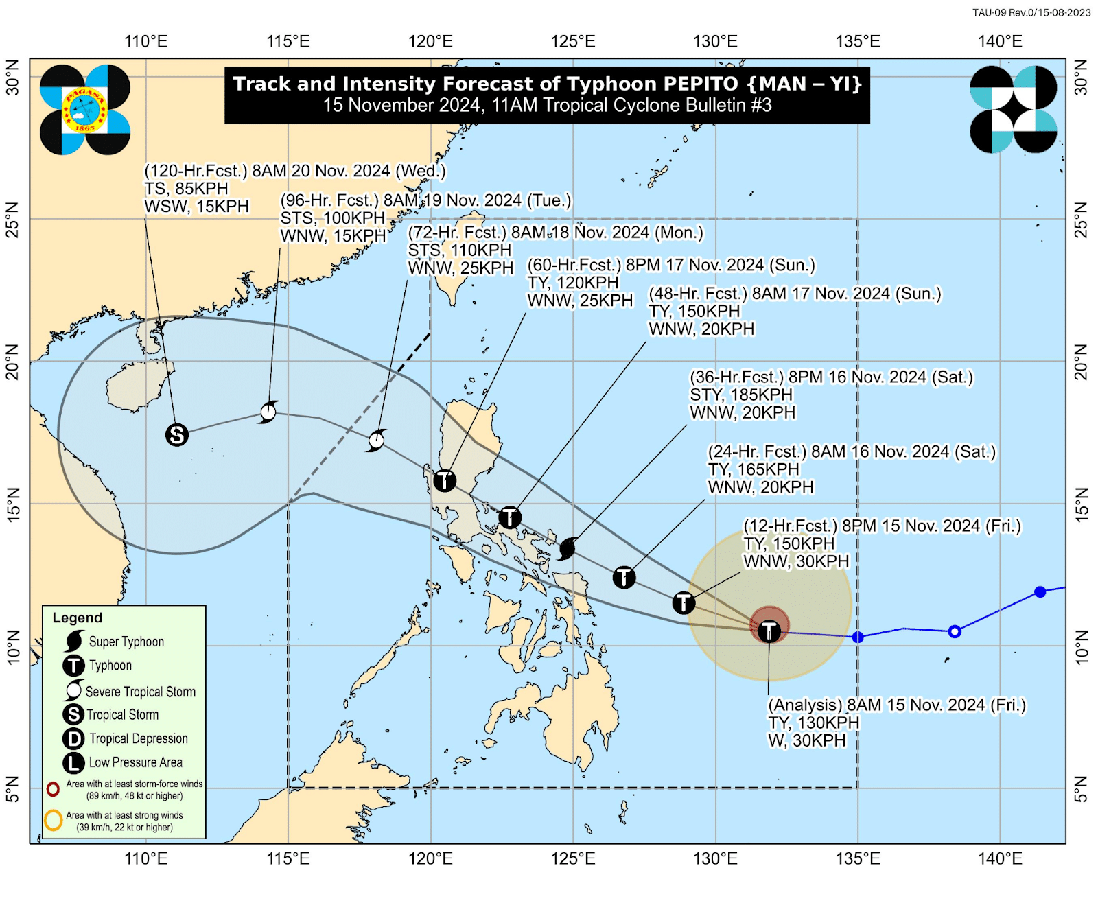 Pepito now a typhoon; Ofel lowers strength to severe tropical storm