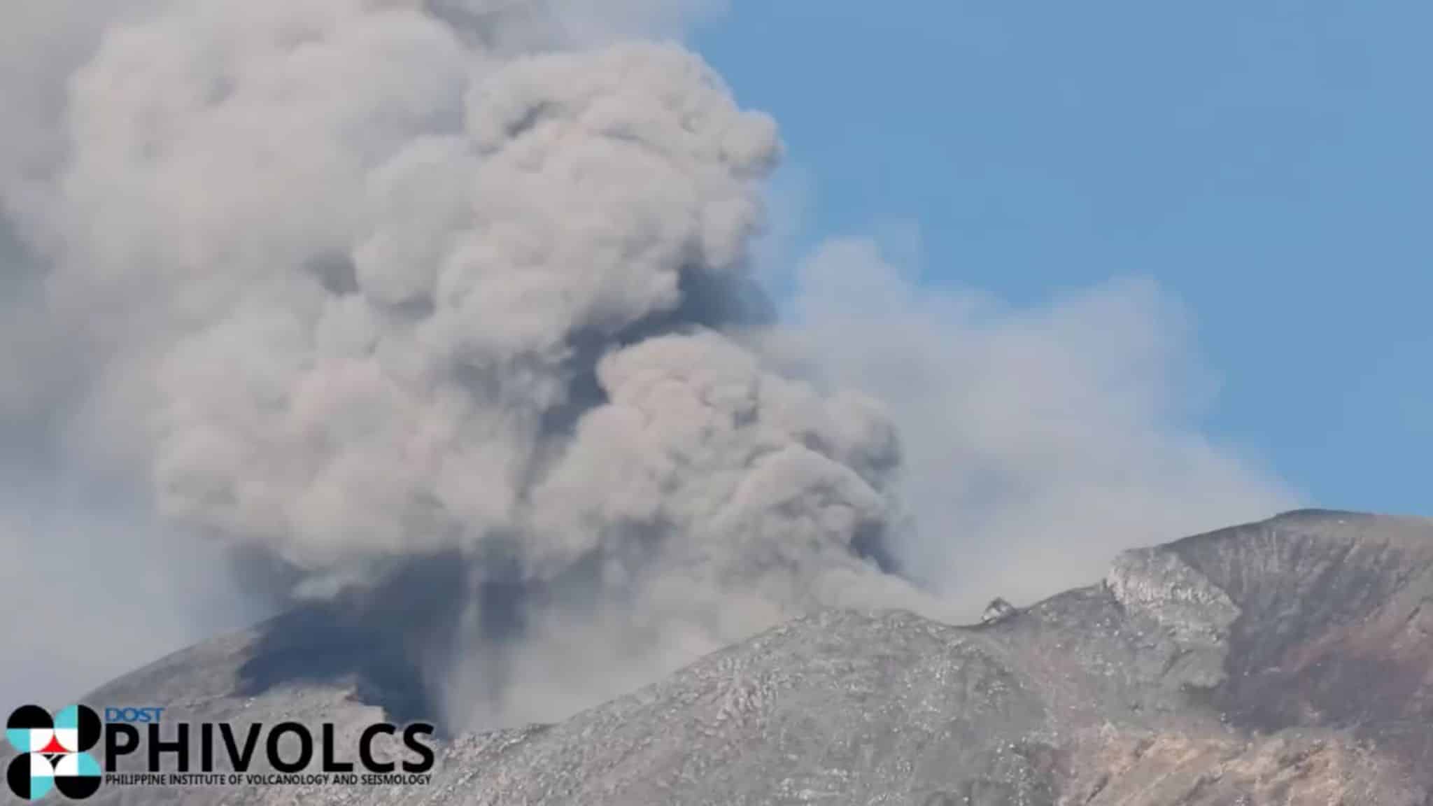 This photo shows close-up footage of ash emission from the summit crater of Kanlaon Volcano from the Kanlaon Volcano Observatory - Canlaon City Telescopic Camera